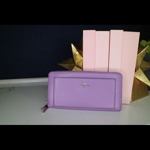 NWOT Purple Coach Accordion Zip Wallet